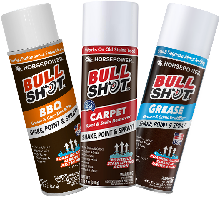 Bull Shot 3-Pack: BBQ, Carpet & Grease Removers